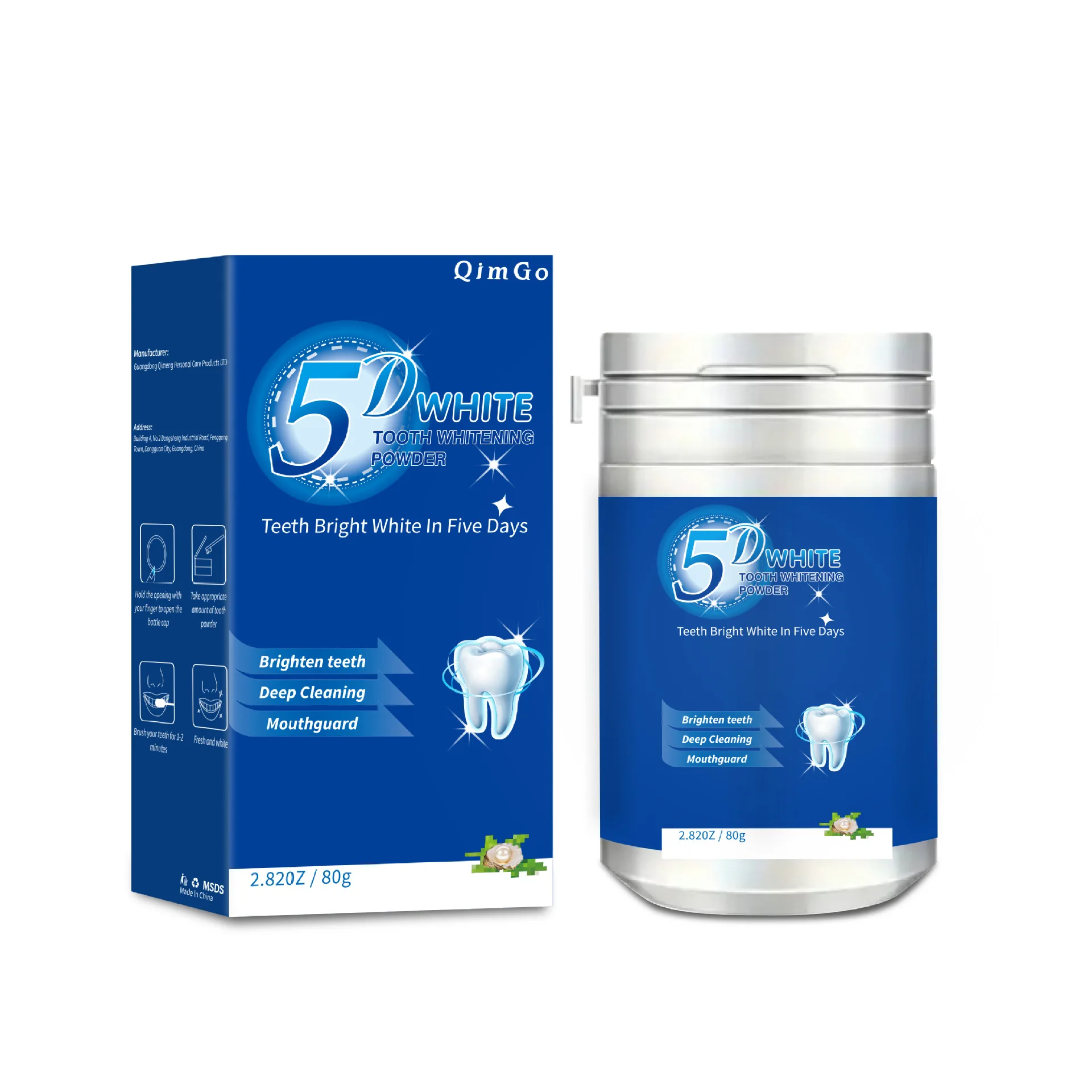 Teeth Whitening Enzymes - 5D 80g Blue Enzyme Teeth Whitening