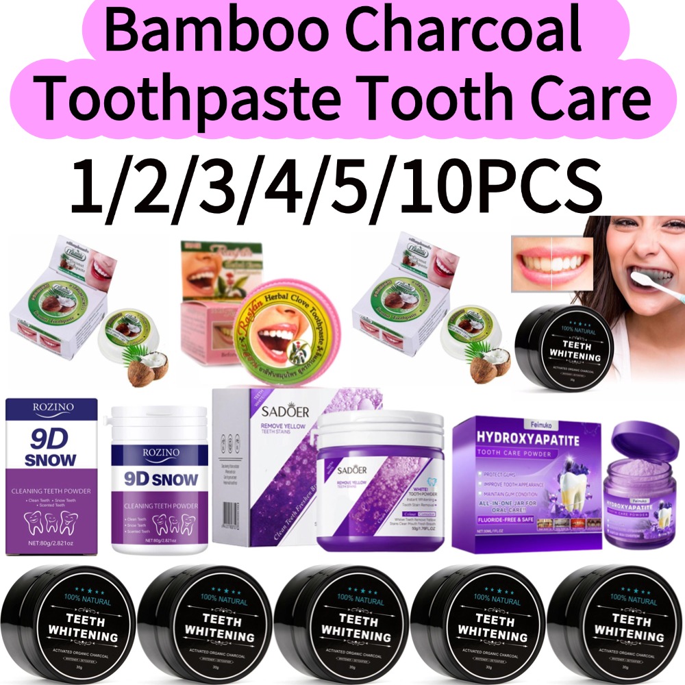 Teeth Whitening Activated Organic Charcoal - 1-10PCS Bamboo Charcoal Toothpaste Teeth Activated