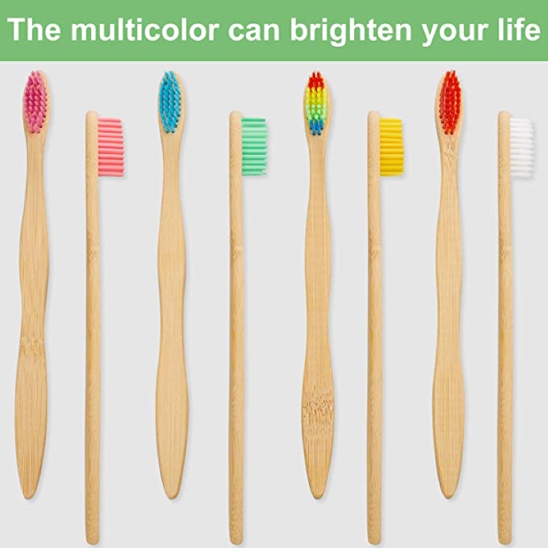 Teeth Whitening With Laser - 50/100PCS Colorful Natural Bamboo Toothbrush Set