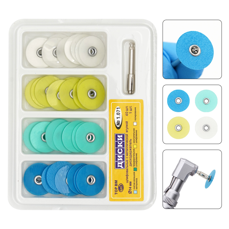 Teeth Whitening Kit Professional - 40Pcs/Box Dental Polishing Discs Holding Rod