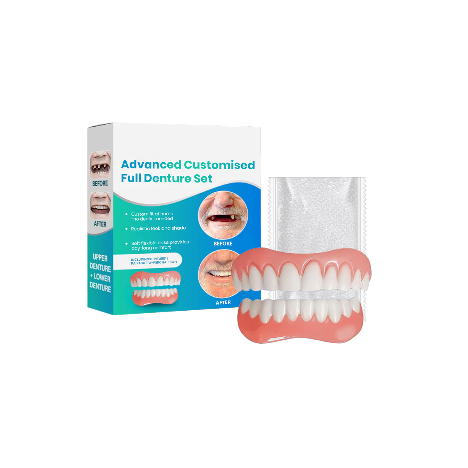 Silicone Denture Set for Upper - Teeth Whitening Veneers recension och pris