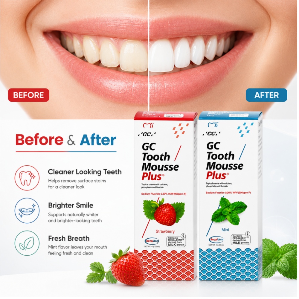 GCTooth Mousse Plus Mint Straw - Teeth Whitening Foam recension och pris