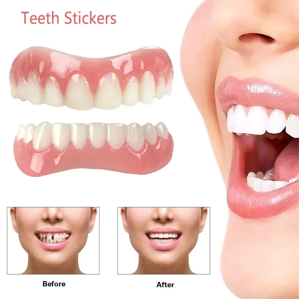 AG---4 Sets Silicone Fake Teet - Teeth Whitening Mask recension och pris