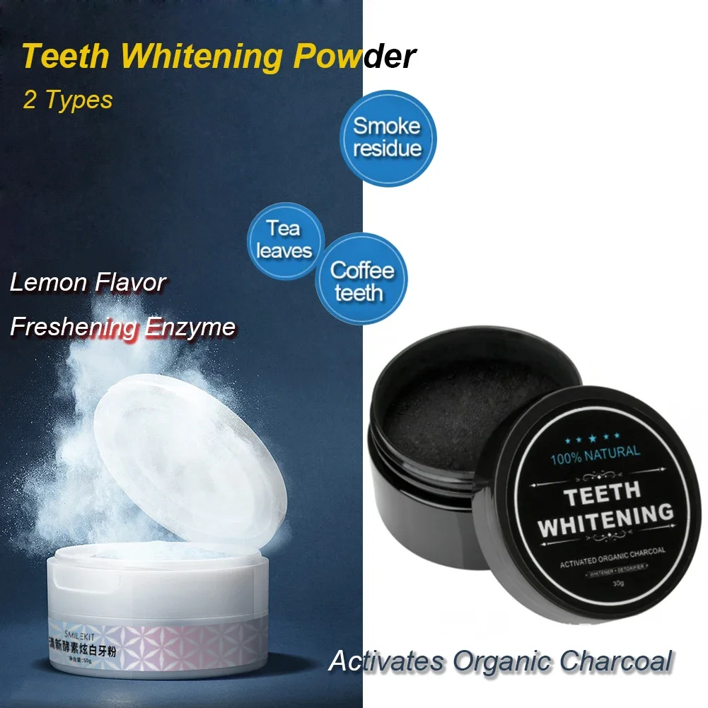 2 Types Teeth Whitening Powder - Teeth Whitening Enzymes recension och pris