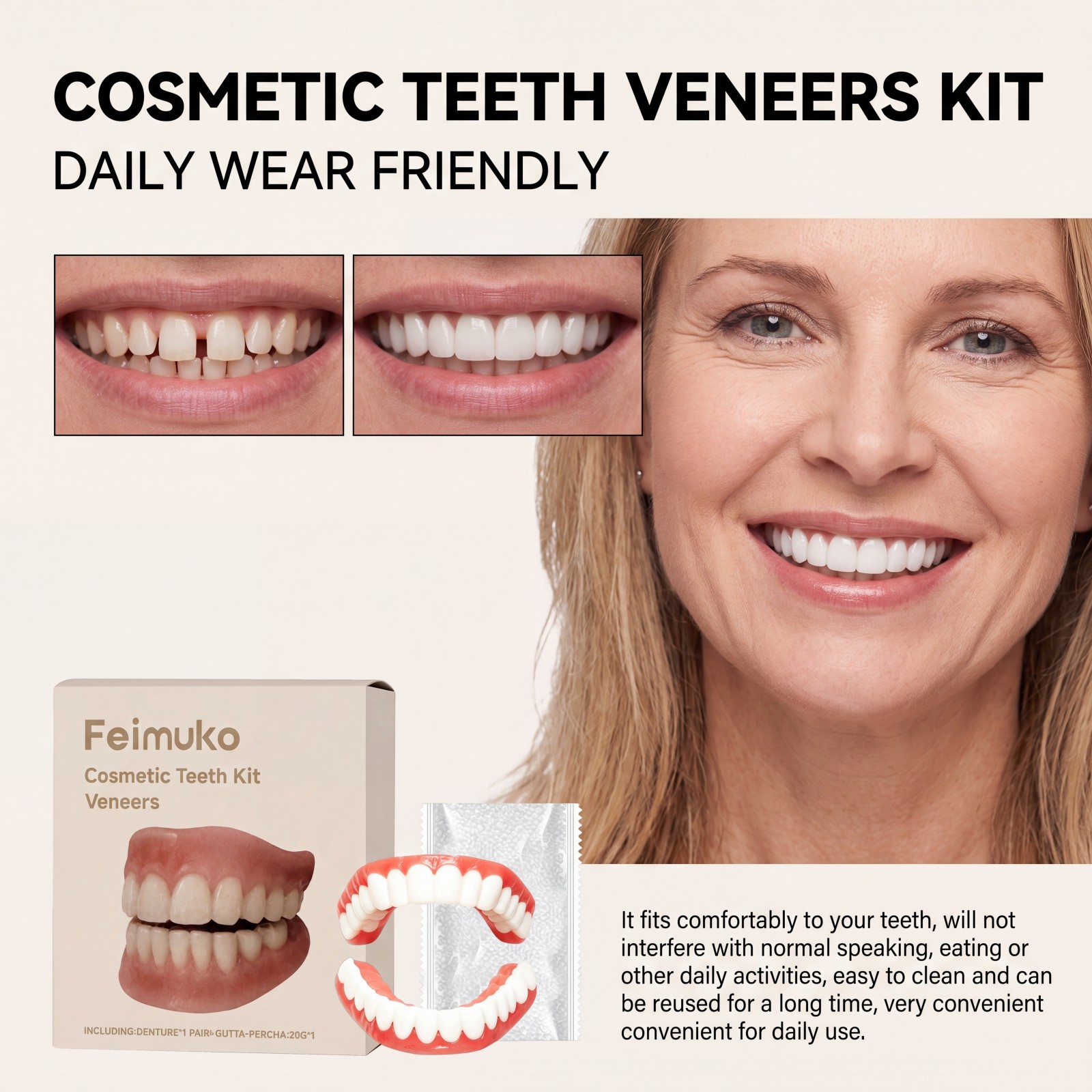 Cosmetic Teeth Veneers Kit Den - Teeth Whitening Veneers recension och pris