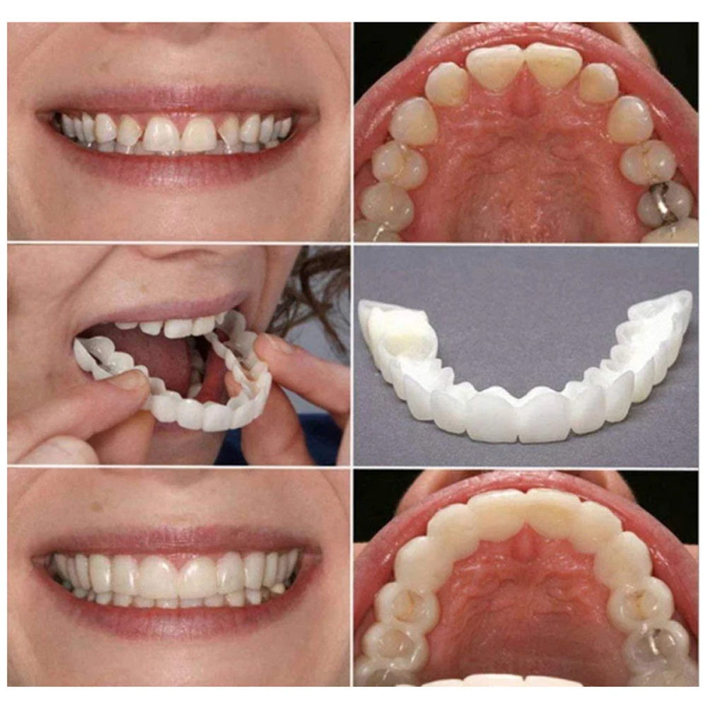 2 Pairs Dentures Teeth Denture - Teeth Whitening Mask recension och pris